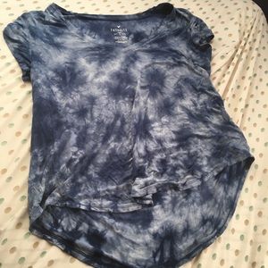 Blue tie-dye short-sleeve